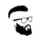 Hipster Beard and Glasses Silhouette Vector (EPS, SVG, PNG)