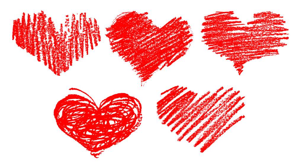 Download Free SVG Cut File - Hand drawn scribble hearts Premium Vector. 