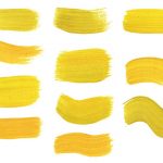 11 Yellow Paint Brush Strokes (PNG Transparent)