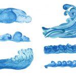 6 Watercolor Ocean Wave (PNG Transparent)
