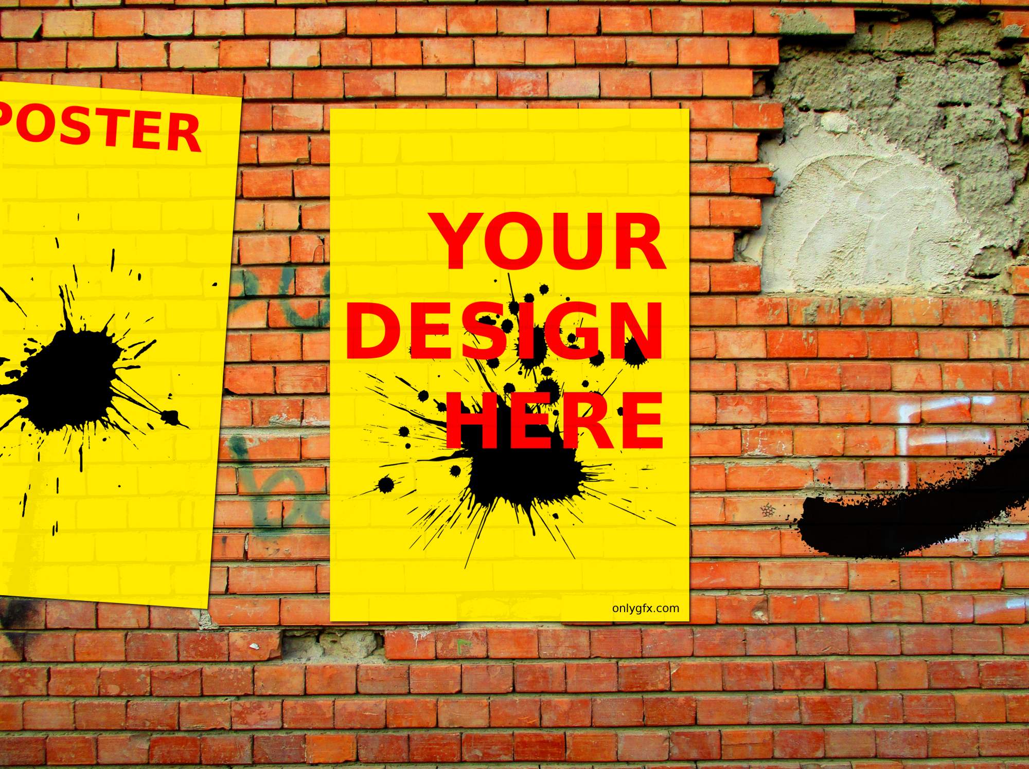 Download Brick Wall Street Poster Mockup Psd Onlygfx Com Yellowimages Mockups