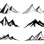 6 Mountain Drawing Vector (SVG, PNG Transparent)