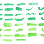 37 Green Watercolor Brush Stroke (PNG Transparent) Vol. 3