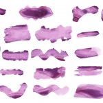 24 Purple Watercolor Brush Stroke (PNG Transparent)