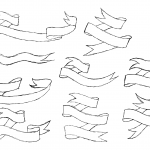 9 Hand Drawn Banner Ribbon (PNG Transparent)