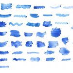 52 Blue Watercolor Brush Stroke (PNG Transparent) Vol. 4