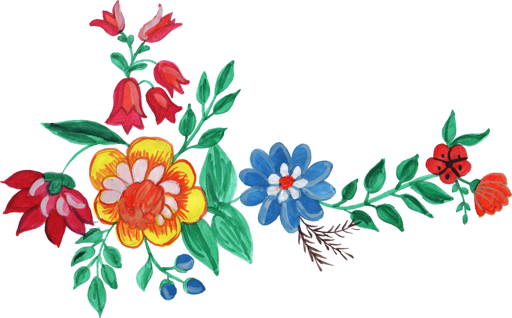 5 Watercolor Flower Corner (PNG Transparent) Vol. 2 ...

