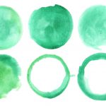 6 Green Watercolor Circle (PNG Transparent)