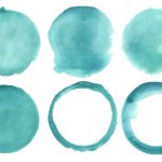 6 Turquoise Watercolor Circle (PNG Transparent)