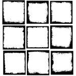 9 Square Grunge Frame (PNG Transparent) Vol.3