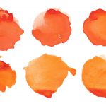 6 Orange Watercolor Circle (PNG Transparent)