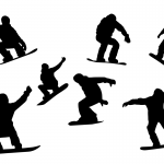 7 Snowboarder Silhouette (PNG Transparent)