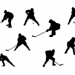 8 Hockey Player Silhouette (PNG Transparent)