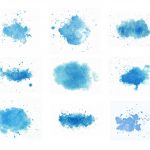 9 Blue Cloud Watercolor Wash Background (JPG)