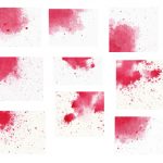9 Red Watercolor Splatter Wash Background (JPG)