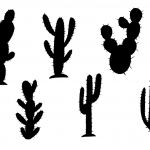 6 Comic Cactus Silhouette (PNG Transparent)