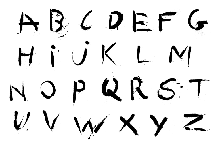 Spray Paint Alphabet (PNG Transparent)