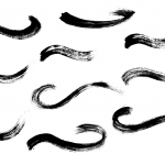10 Curved Grunge Brush Stroke (PNG Transparent)