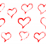 10 Red Grunge Brush Stroke Heart (PNG Transparent)