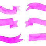 6 Purple Watercolor Ribbon Banner (PNG Transparent)