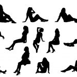 12 Woman Sitting Silhouette (PNG Transparent)