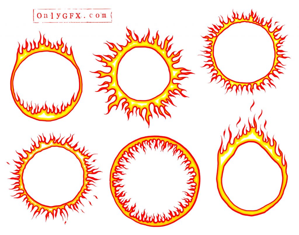 6 Cartoon Fire Circle Vector Eps Svg Png Transparent Onlygfx Com