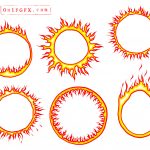6 Cartoon Fire Circle Vector (EPS, SVG, PNG Transparent)