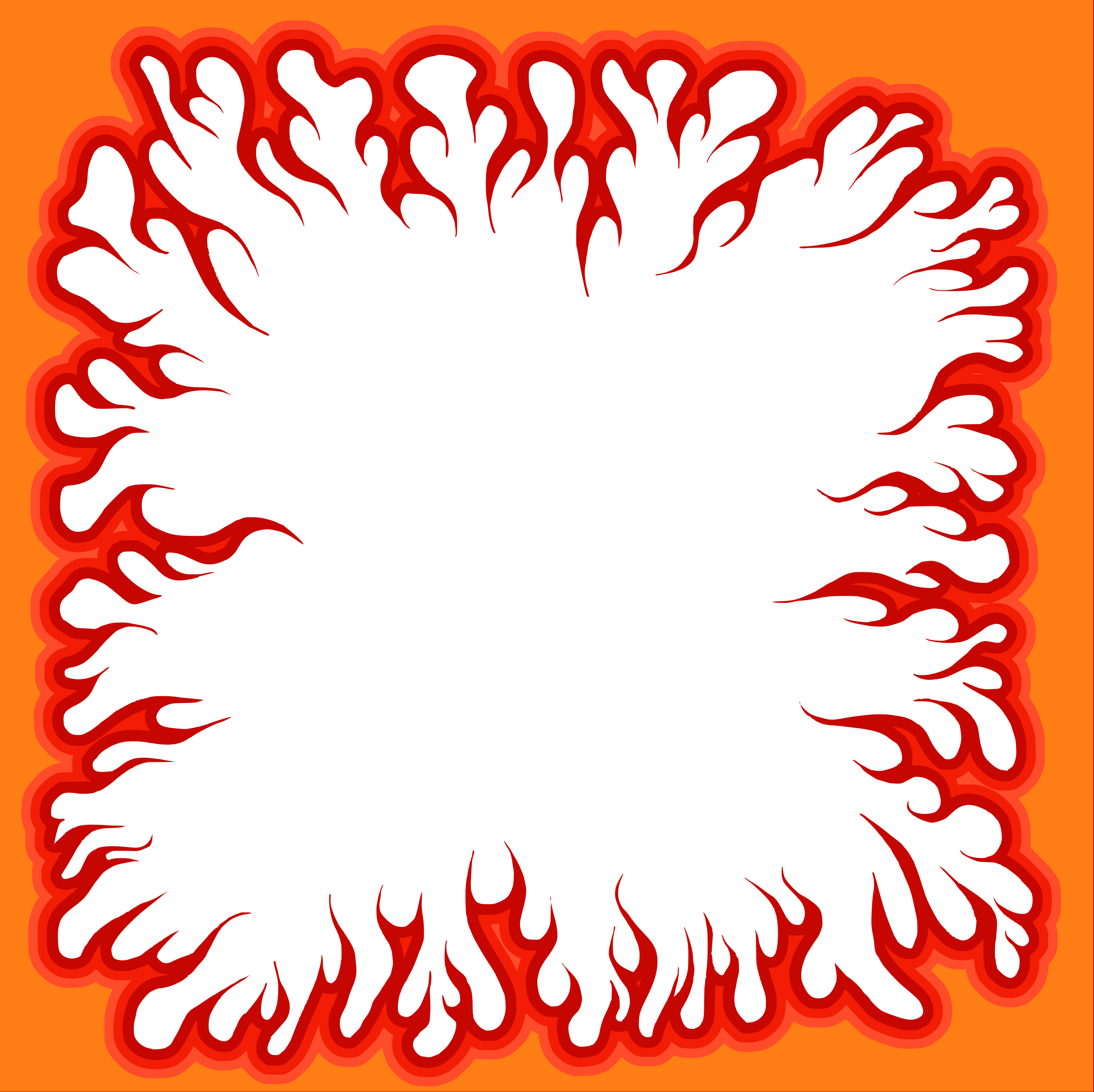 Cartoon Fire Flame Frame (PNG Transparent) 