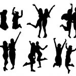Happy Girls Silhouette (PNG Transparent)
