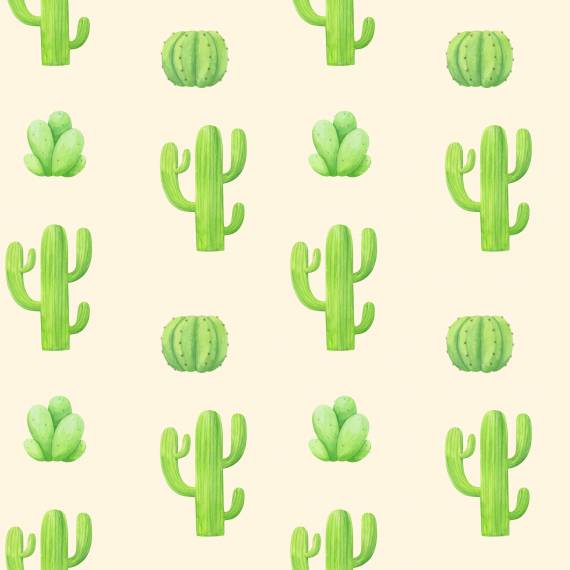 Watercolor Cactus Pattern Background (JPG) | OnlyGFX.com