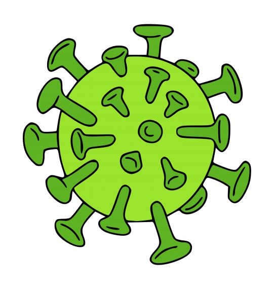 Green Cartoon Corona Virus PNG Transparent