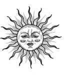 Sun Face Tattoo PNG Transparent SVG Vector