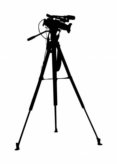 Filming Camera On Tripod Silhouette PNG Transparent SVG Vector