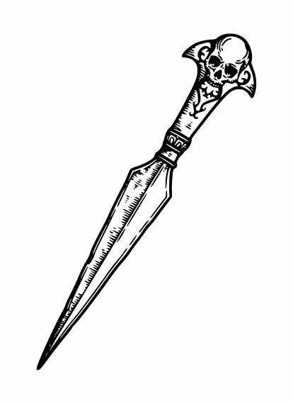 Skull Knife Dagger PNG Transparent SVG Vector