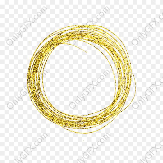 Gold Scribble Scratch Circle (PNG Transparent)