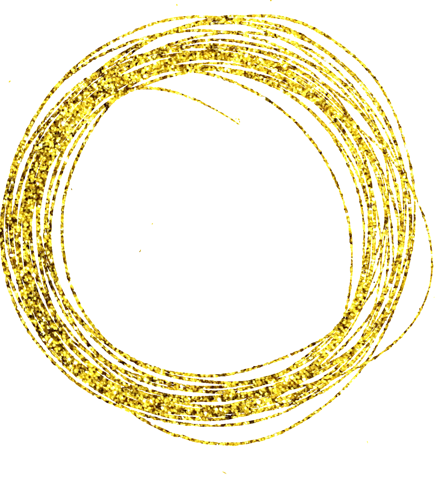 Gold Scribble Scratch Circle (PNG Transparent)