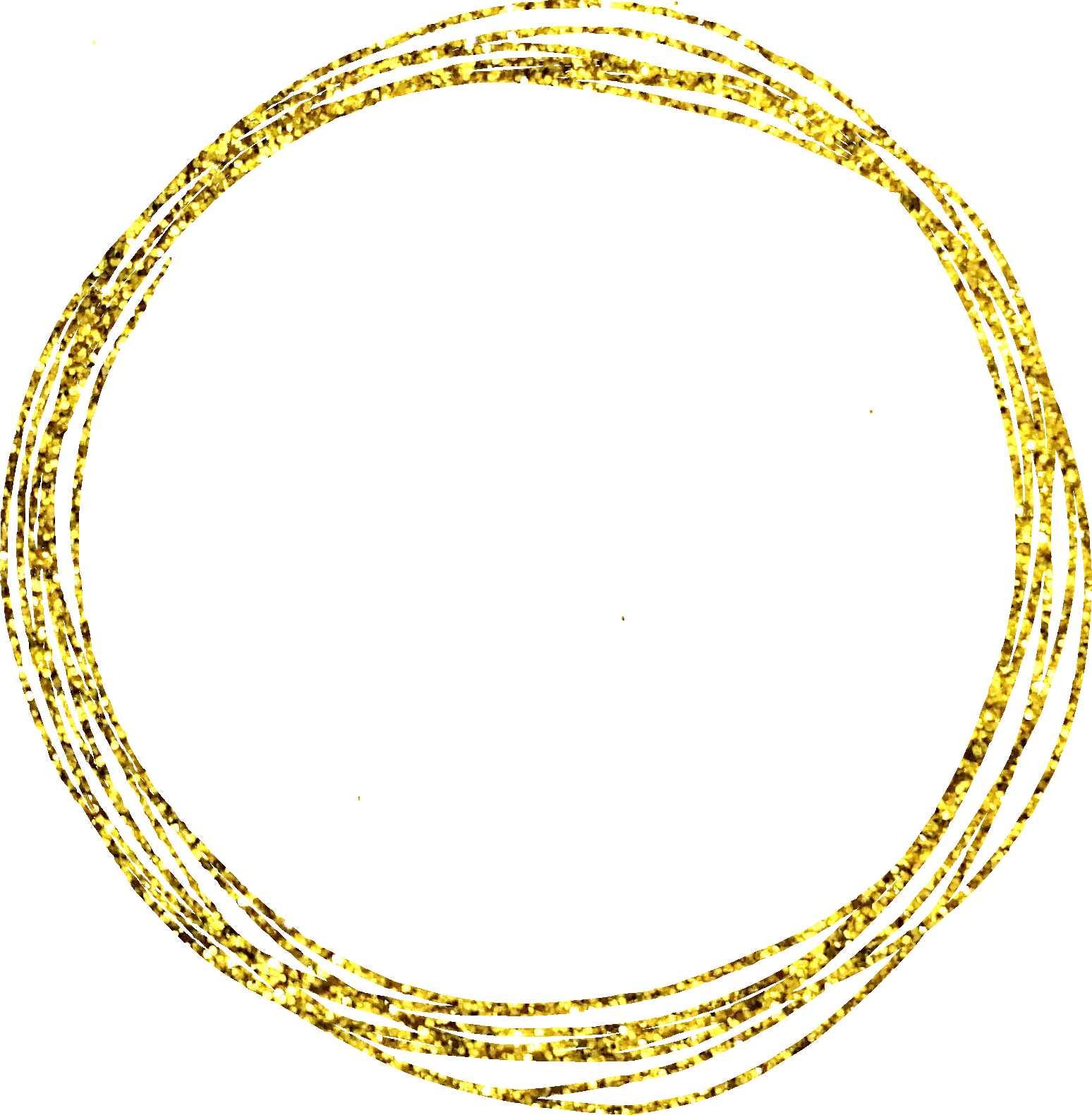 Gold Scribble Scratch Circle (PNG Transparent)