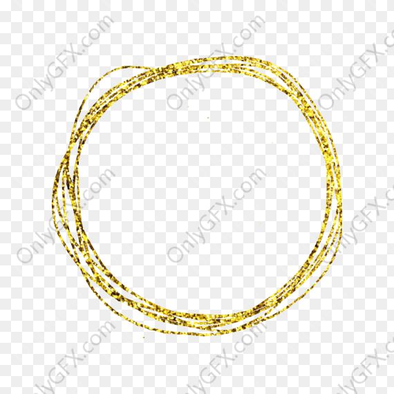 Gold Scribble Scratch Circle (PNG Transparent)