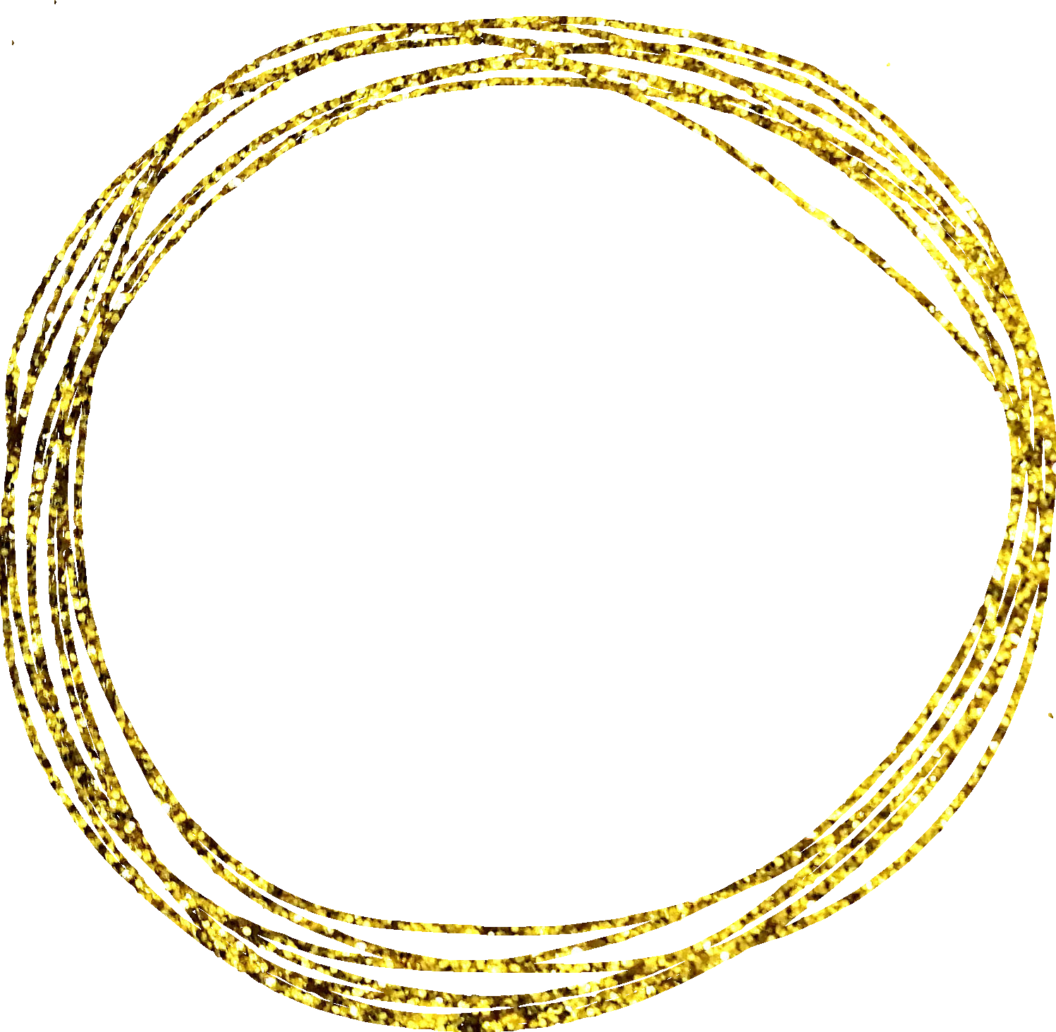 Gold Scribble Scratch Circle (PNG Transparent)
