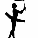 Ballerina With Umbrella Silhouette PNG Transparent SVG Vector