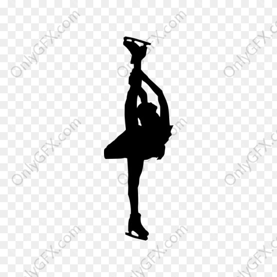 Ice Figure Skating Silhouette (PNG Transparent)