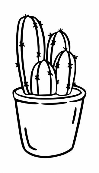 Simple Cactus Tattoo PNG Transparent SVG Vector
