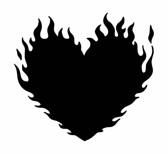 Burning Heart Silhouette PNG Transparent SVG Vector