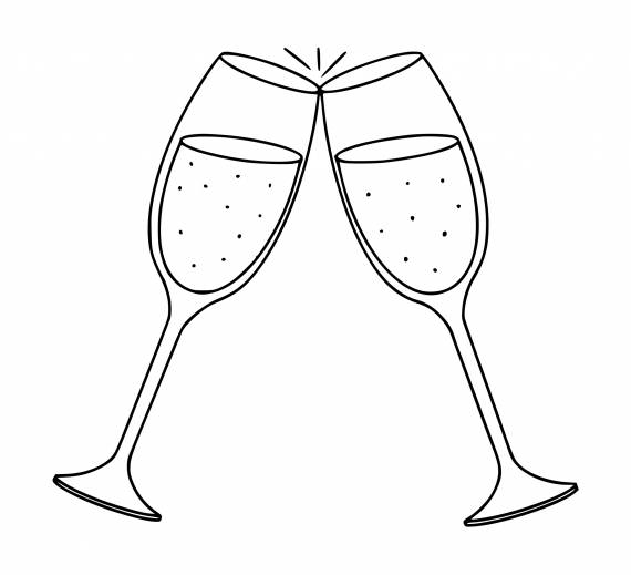 Champagne Glass Toast PNG Transparent SVG Vector
