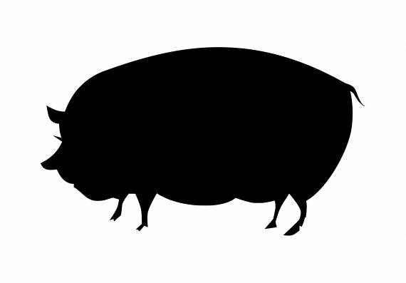 Overweight Pig Silhouette PNG Transparent SVG Vector