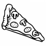 Simple Pizza Tattoo PNG Transparent SVG Vector