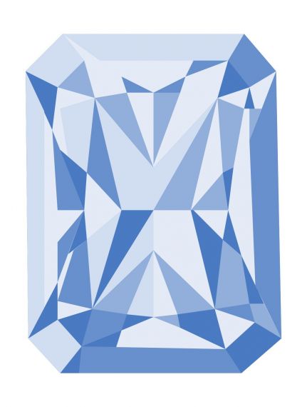 Blue Diamond Emerald Cut Clipart PNG Transparent