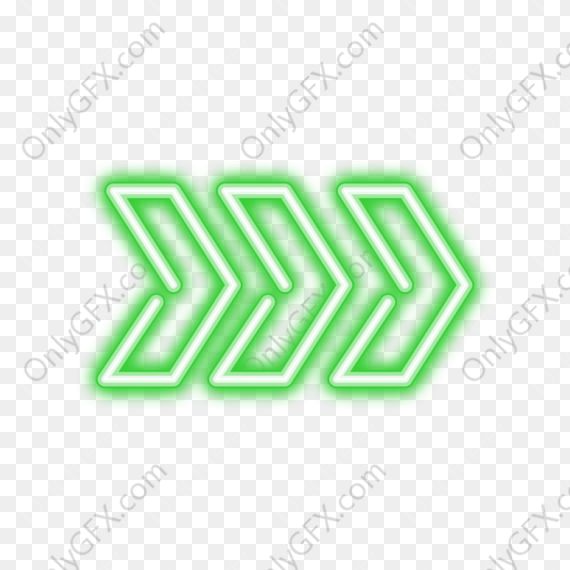 Green Neon Arrow (PNG Transparent)