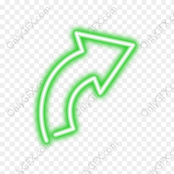 Green Neon Arrow (PNG Transparent)