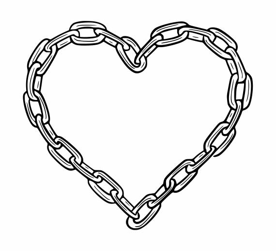 Heart Chain Tattoo PNG Transparent SVG Vector